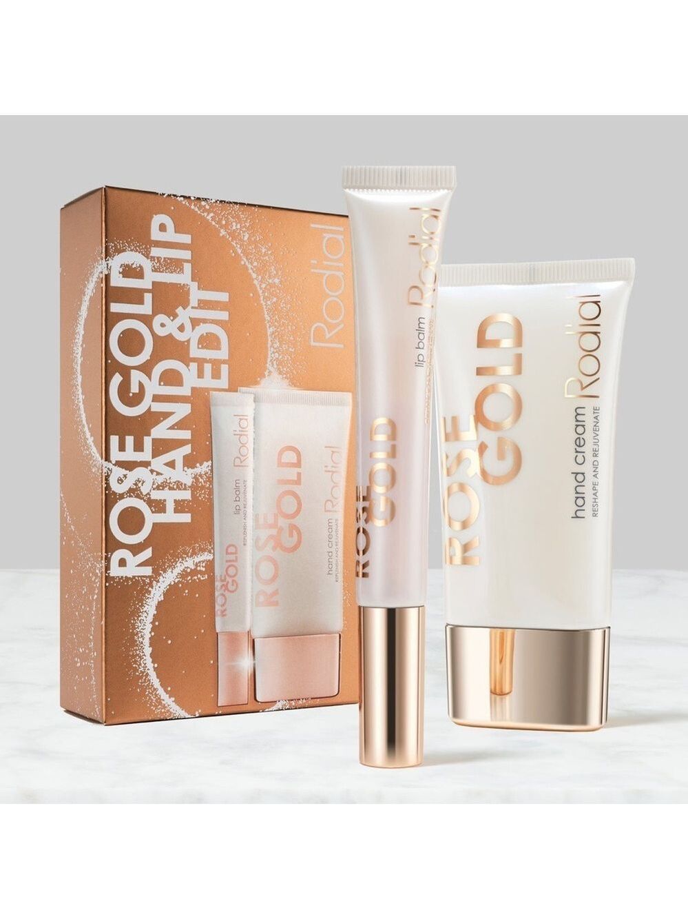 RODIAL Rose Gold Hand & Lip Edit Duo | NEW | Rose Gold Lip Balm & Hand Cream